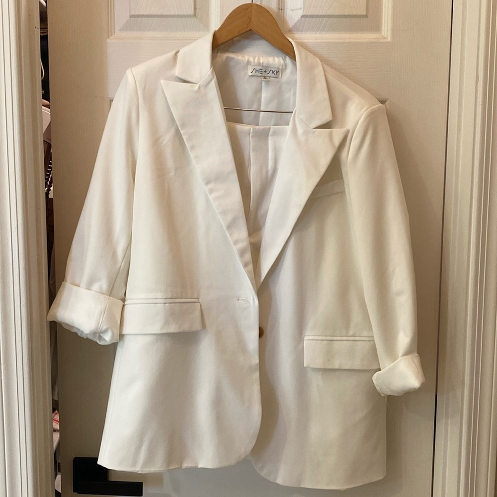 Blazer and shorts set.